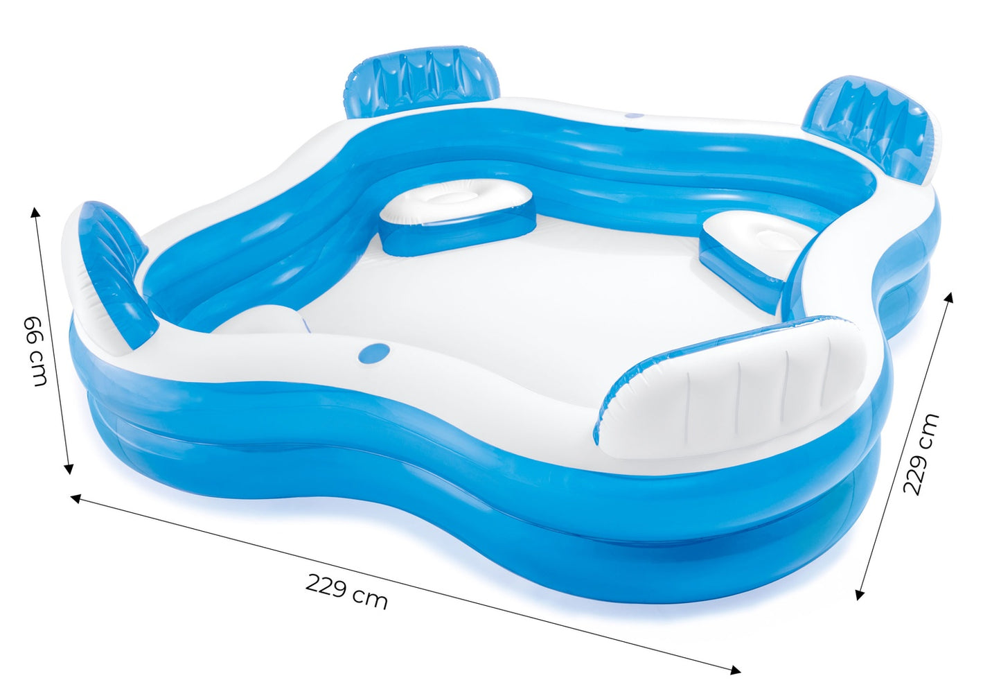 Inflatable garden pool with seats 229x229cm Intex 56475