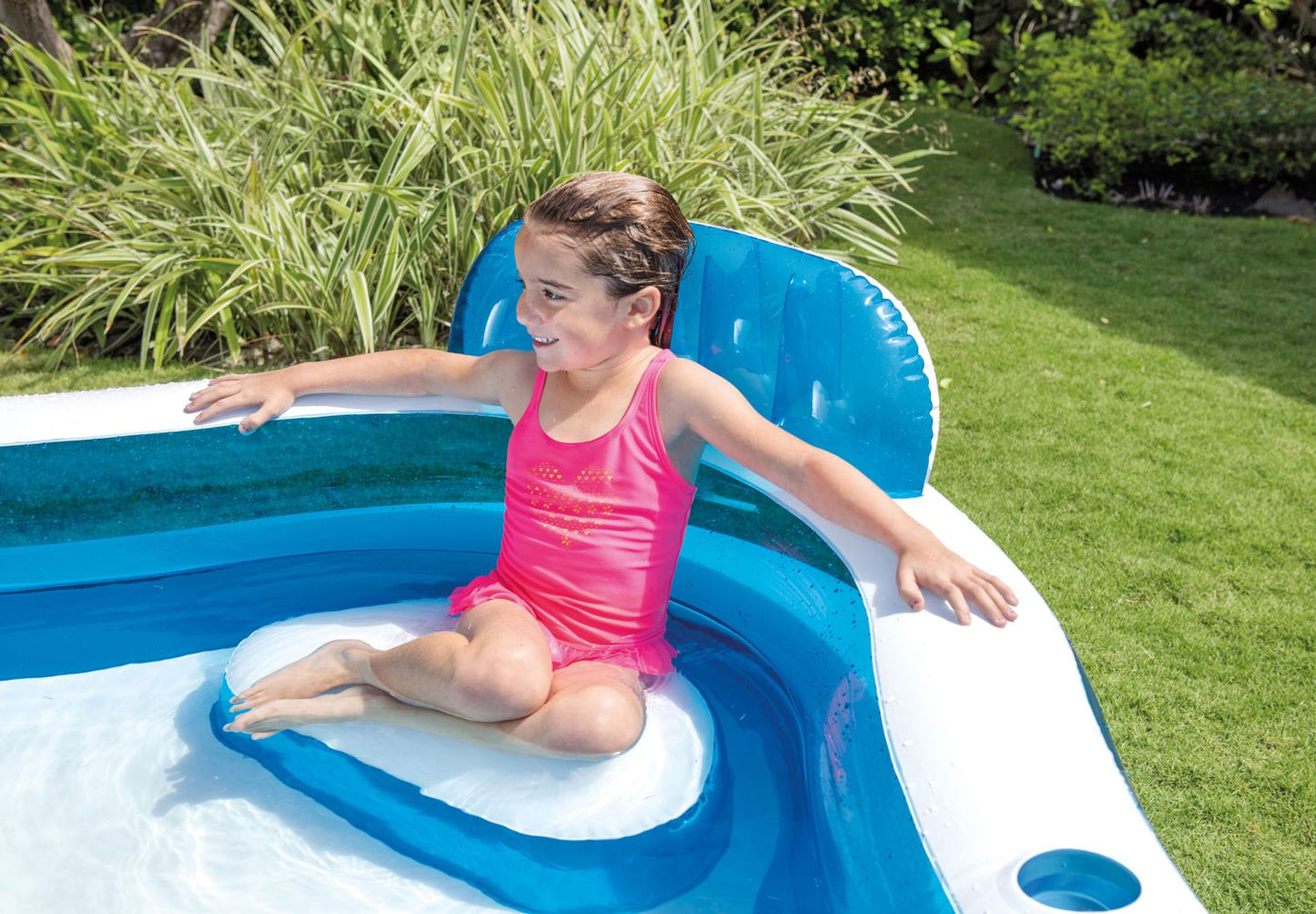 Inflatable garden pool with seats 229x229cm Intex 56475
