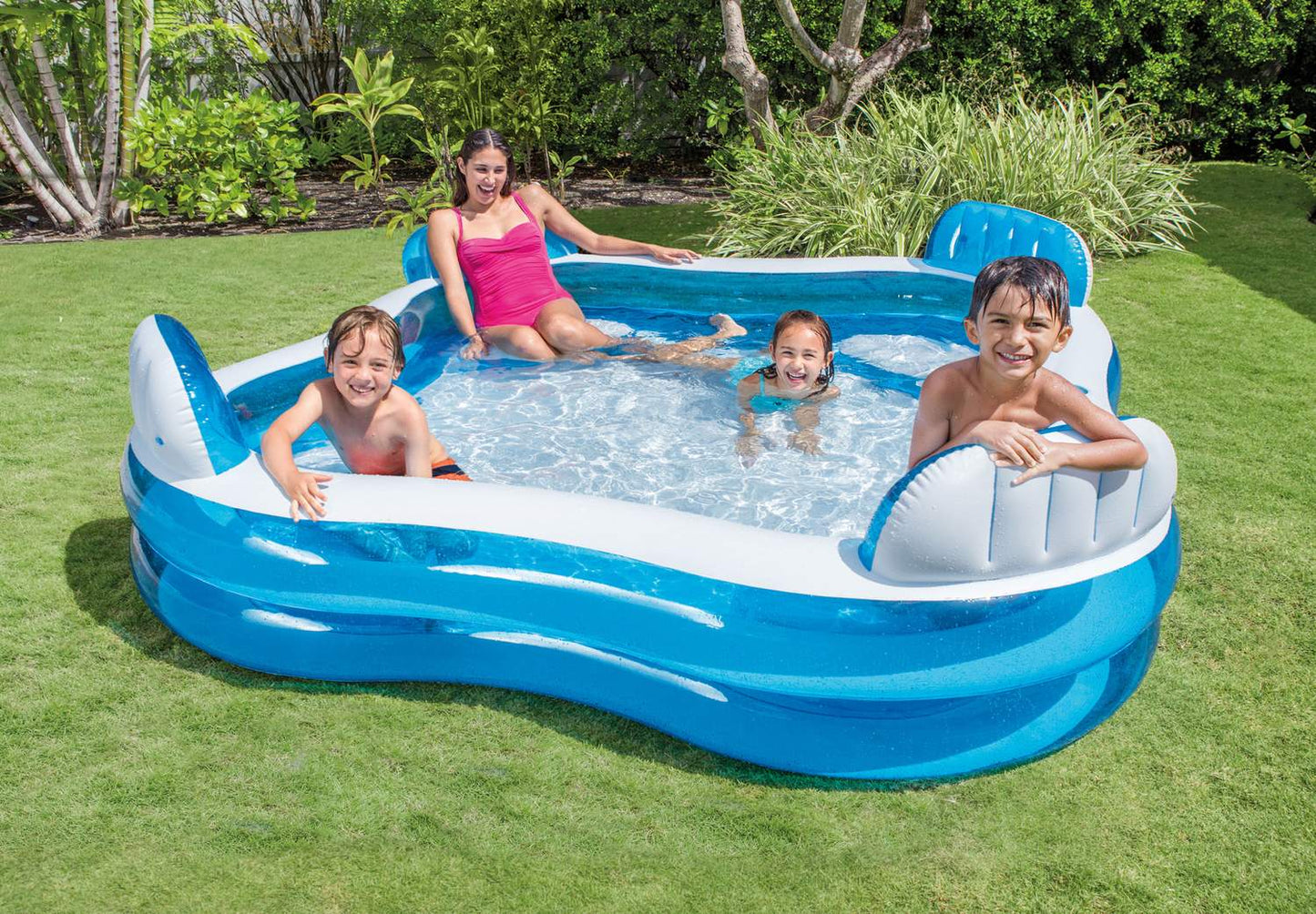 Inflatable garden pool with seats 229x229cm Intex 56475