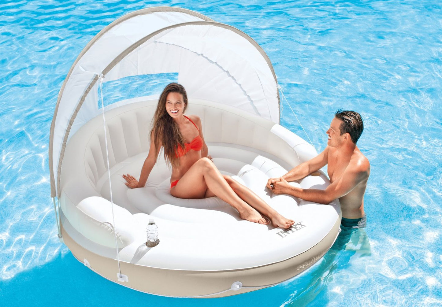 Inflatable island with canopy inflatable mattress 199x150cm INTEX 58292