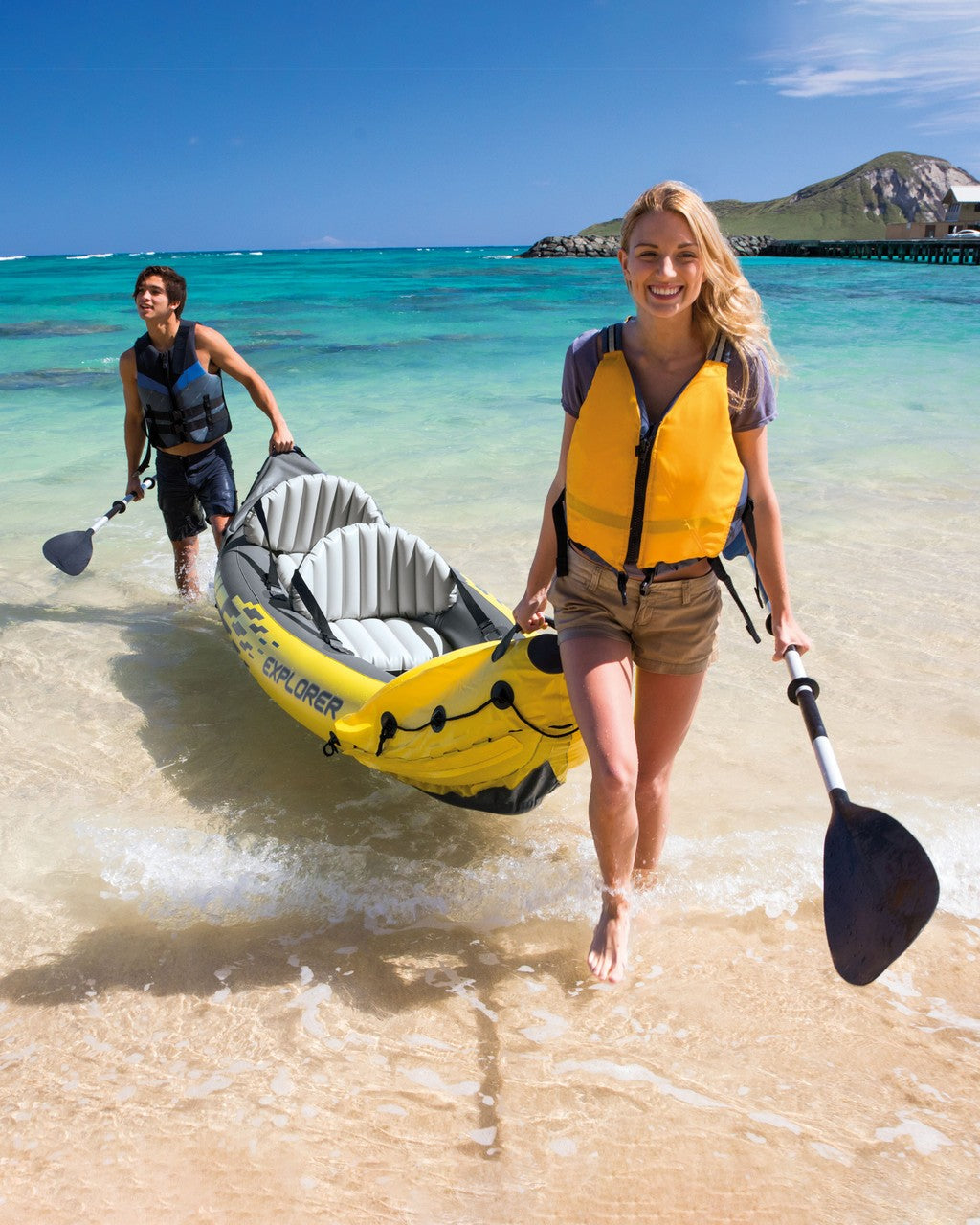 Inflatable kayak Explorer K2 for 2 persons paddles + pump INTEX 68307
