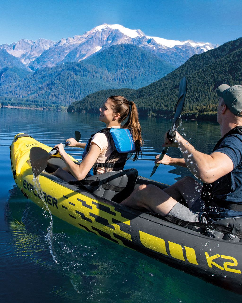 Inflatable kayak Explorer K2 for 2 persons paddles + pump INTEX 68307