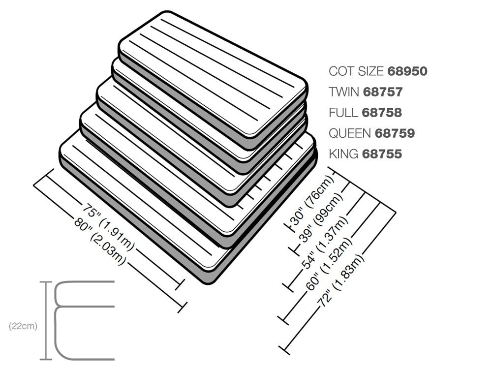 Inflatable mattress 191x137x22 cm double INTEX 68758