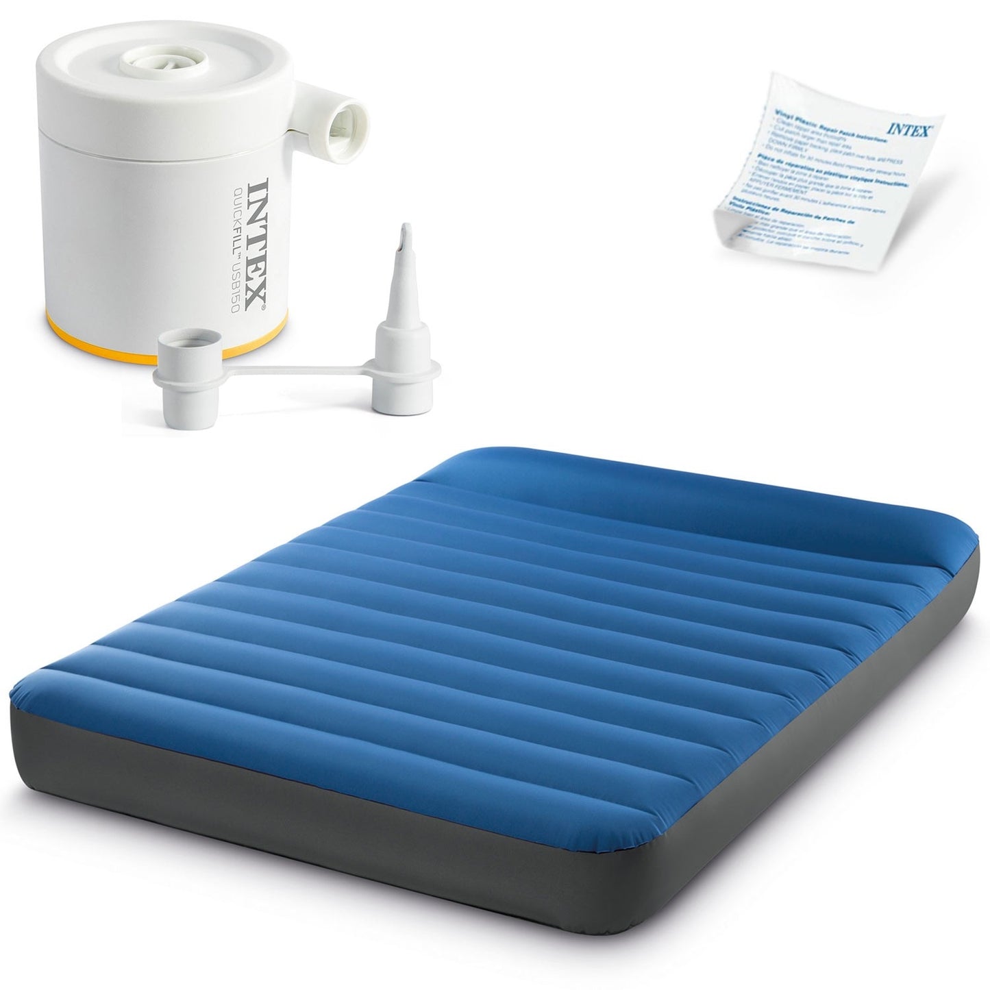 Inflatable mattress 191x137x22 cm with electric pump INTEX 64012