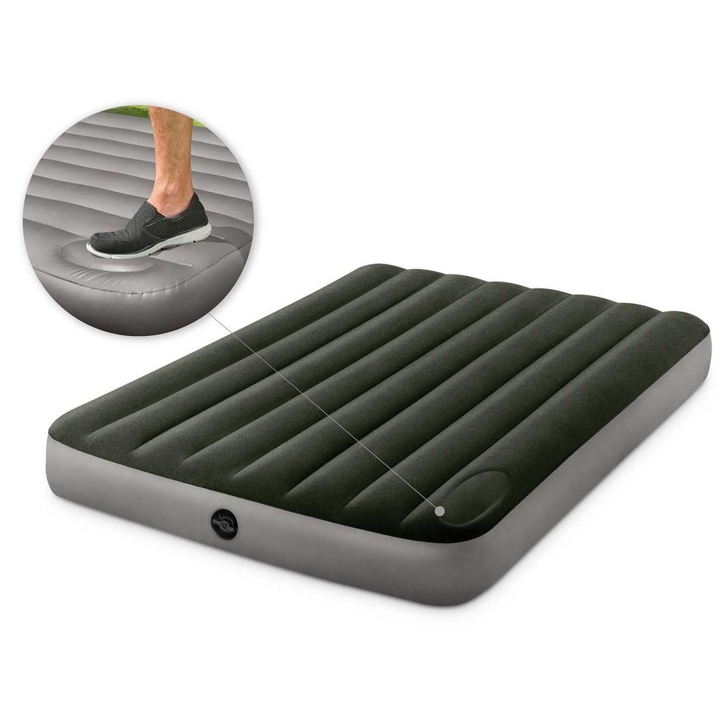 Inflatable mattress 191x137x25 cm with built-in foot pump INTEX 64762
