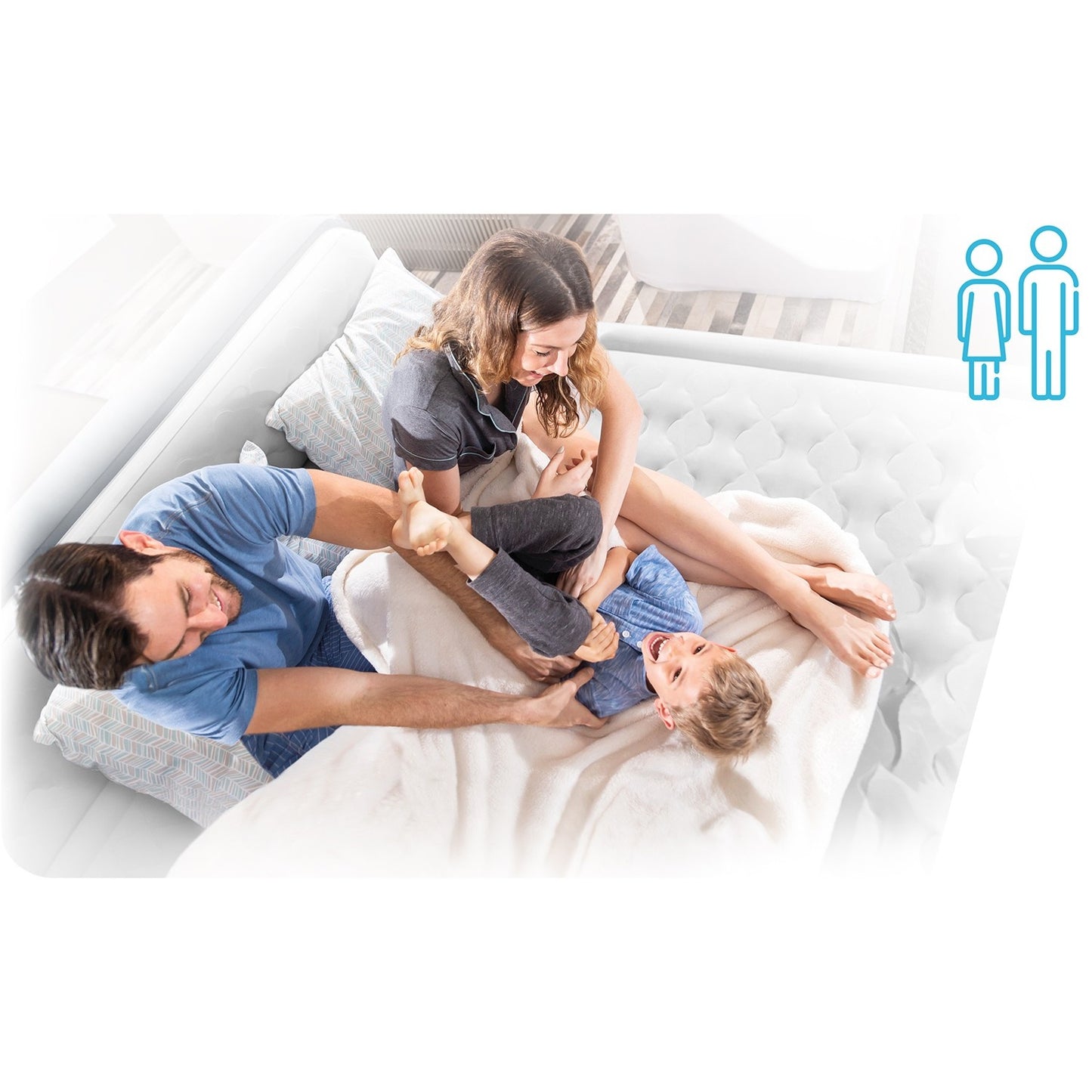 Inflatable mattress 191x137x25 cm with electric pump INTEX 64778
