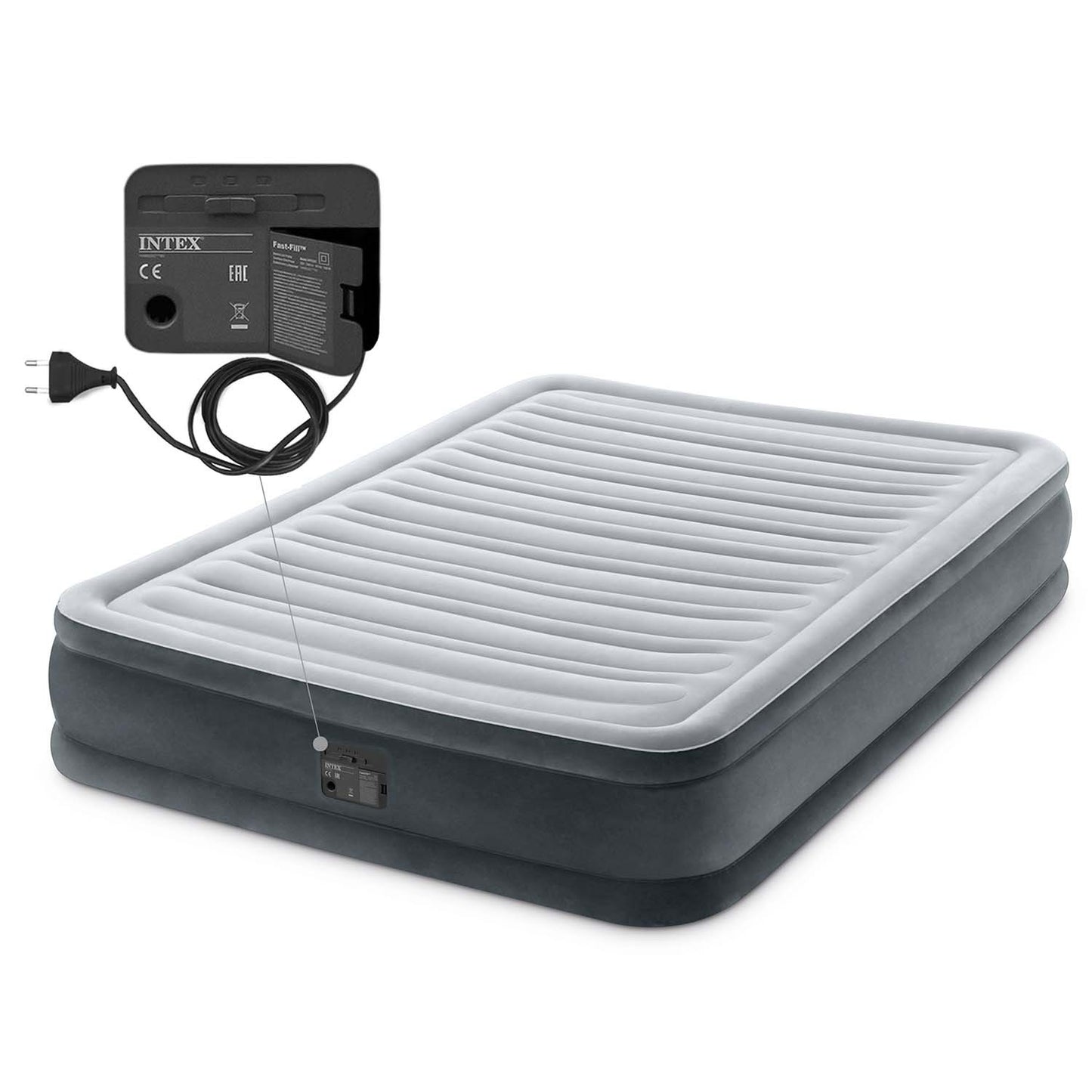Inflatable mattress 191x137x33 cm with built-in electric pump INTEX 67768
