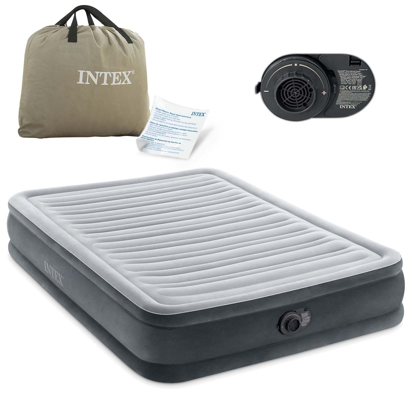 Inflatable mattress 191x137x33 cm with built-in electric pump INTEX 67768ND
