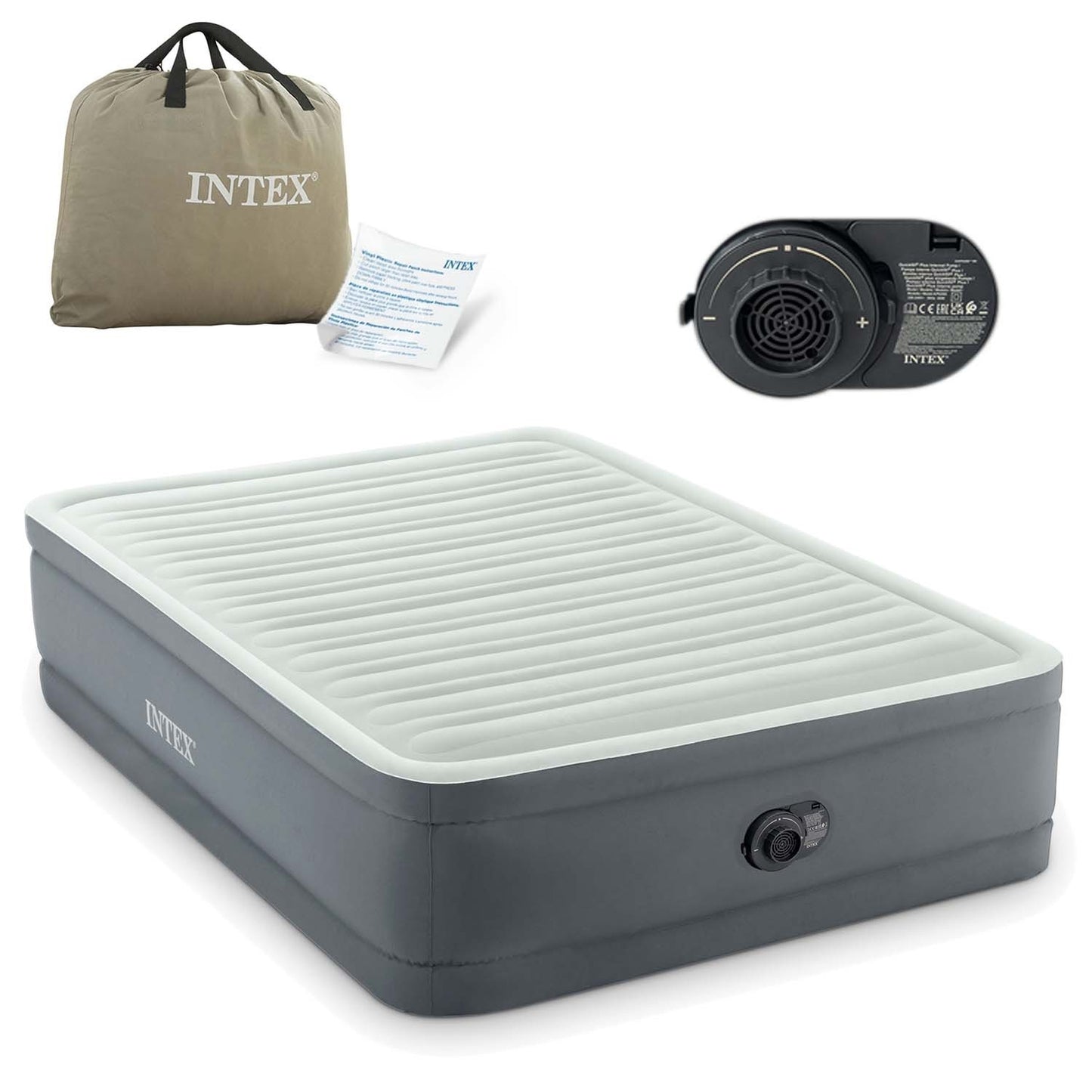 Inflatable mattress 191x137x46 cm with built-in electric pump INTEX 64904ND