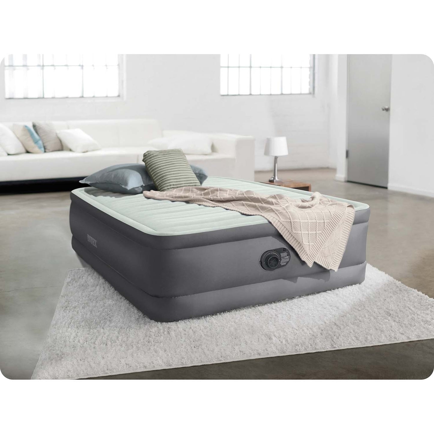 Inflatable mattress 191x137x46 cm with built-in electric pump INTEX 64904ND