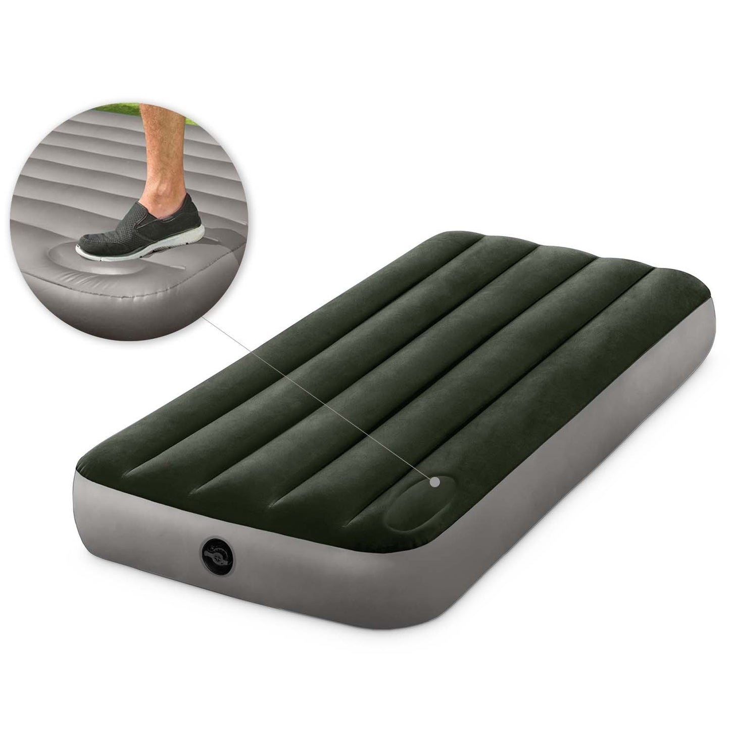 Inflatable mattress 191x79x25 cm with built-in foot pump INTEX 64760