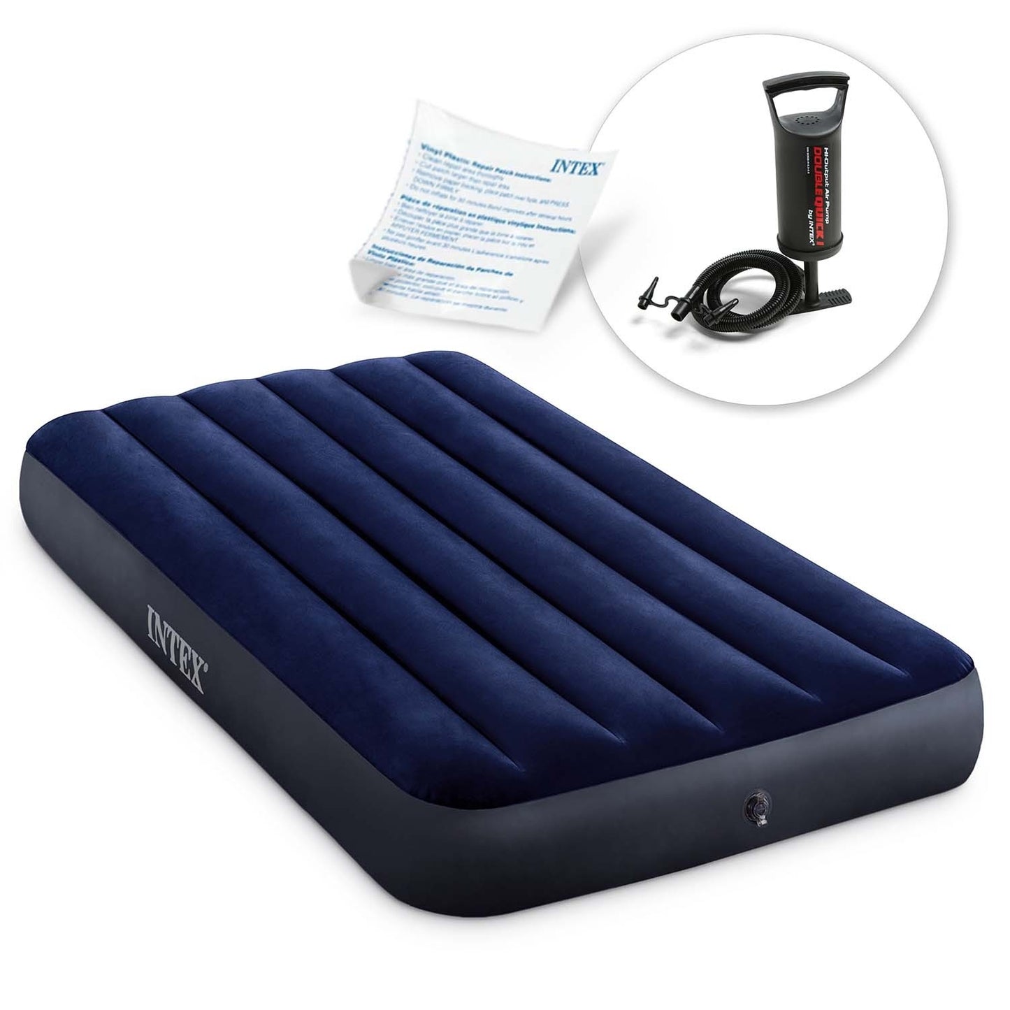 Inflatable mattress 191x99x25 cm with INTEX 64757 piston pump