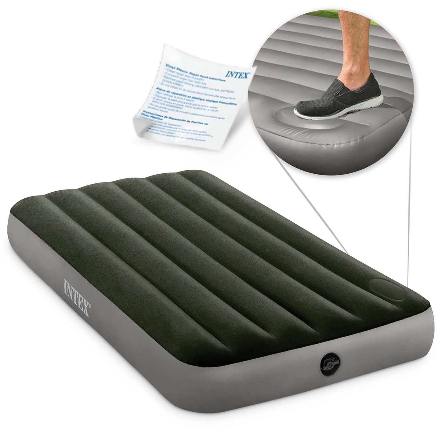 Inflatable mattress 191x99x25 cm with built-in foot pump INTEX 64761