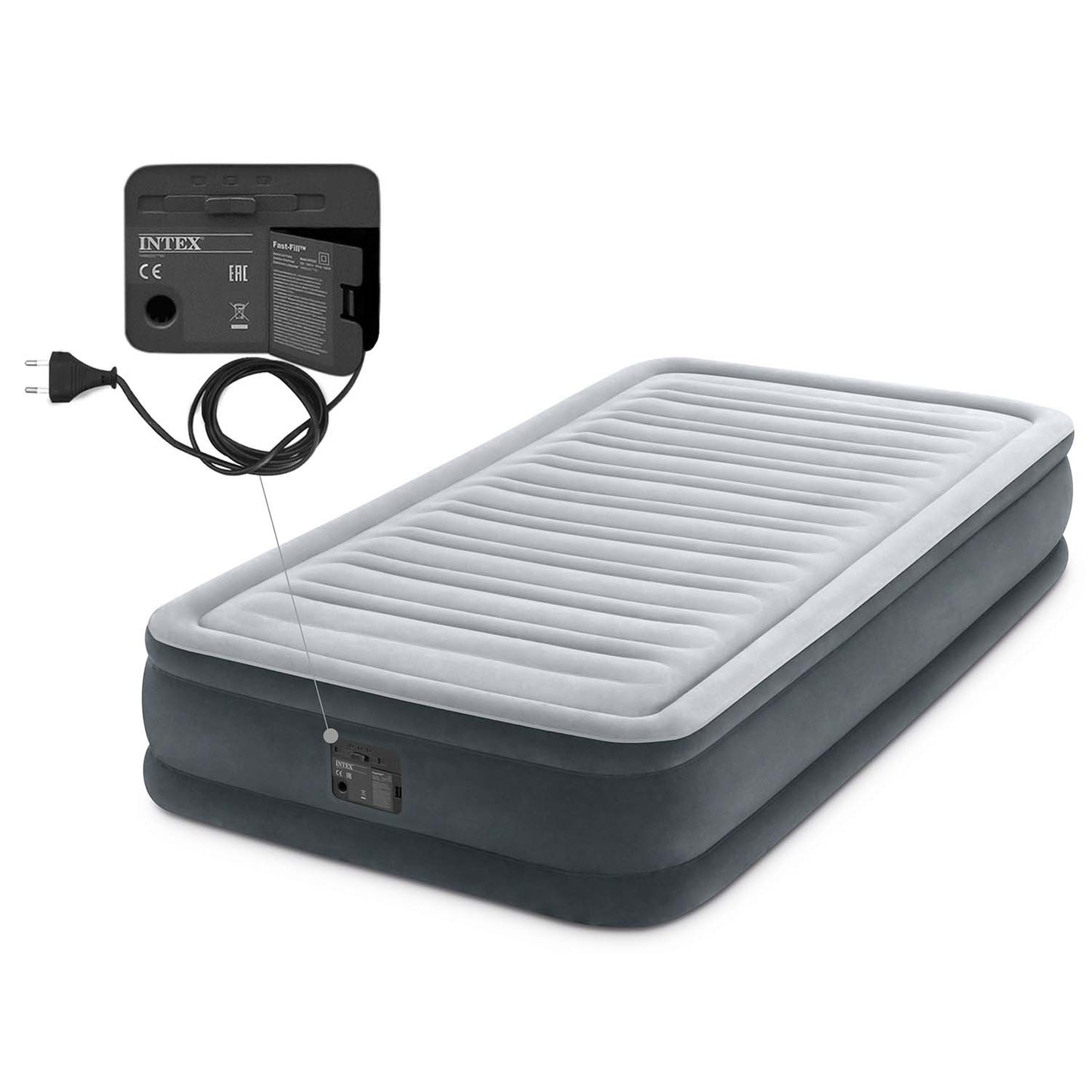 Inflatable mattress 191x99x33 cm with built-in electric pump INTEX 67766