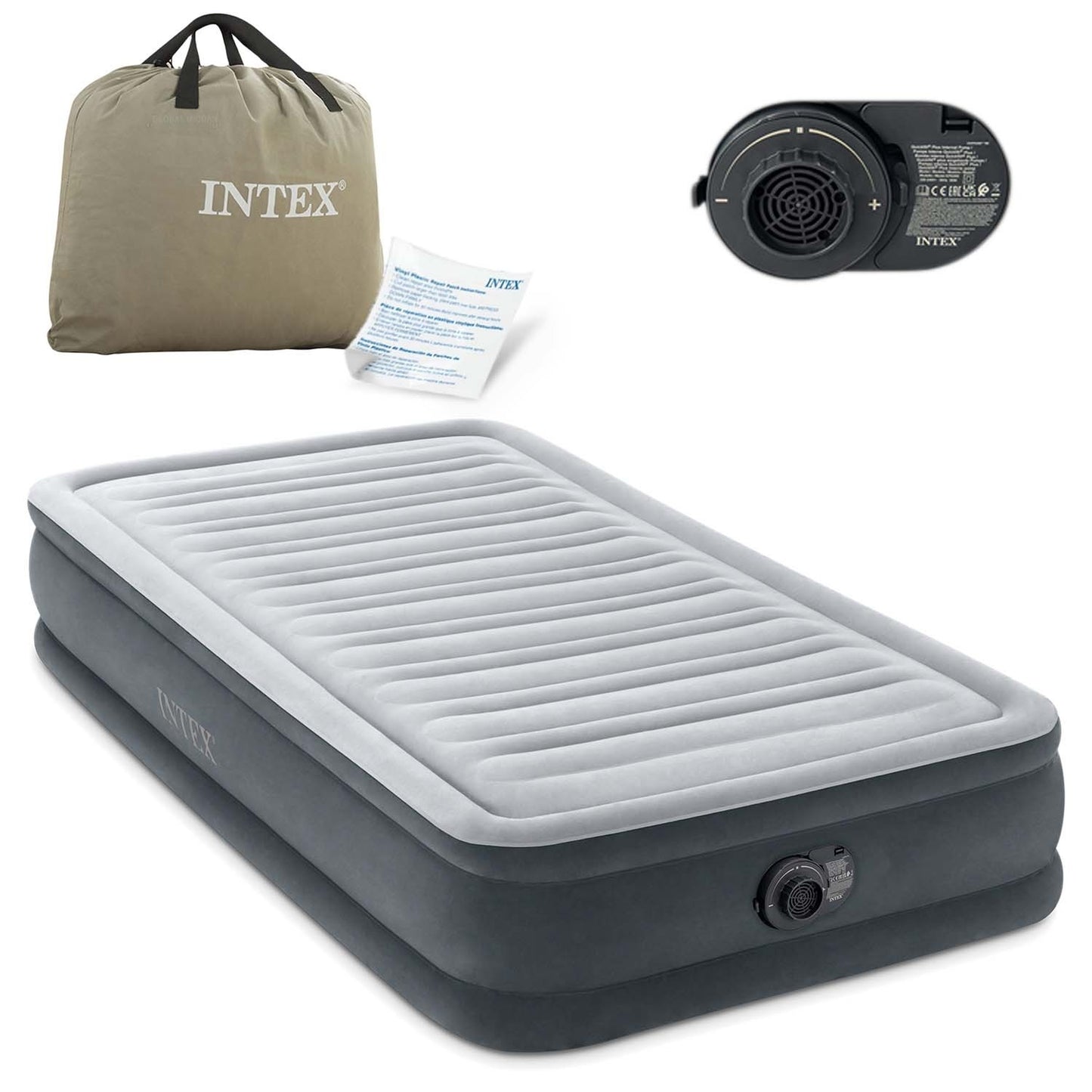 Inflatable mattress 191x99x33 cm with built-in electric pump INTEX 67766ND