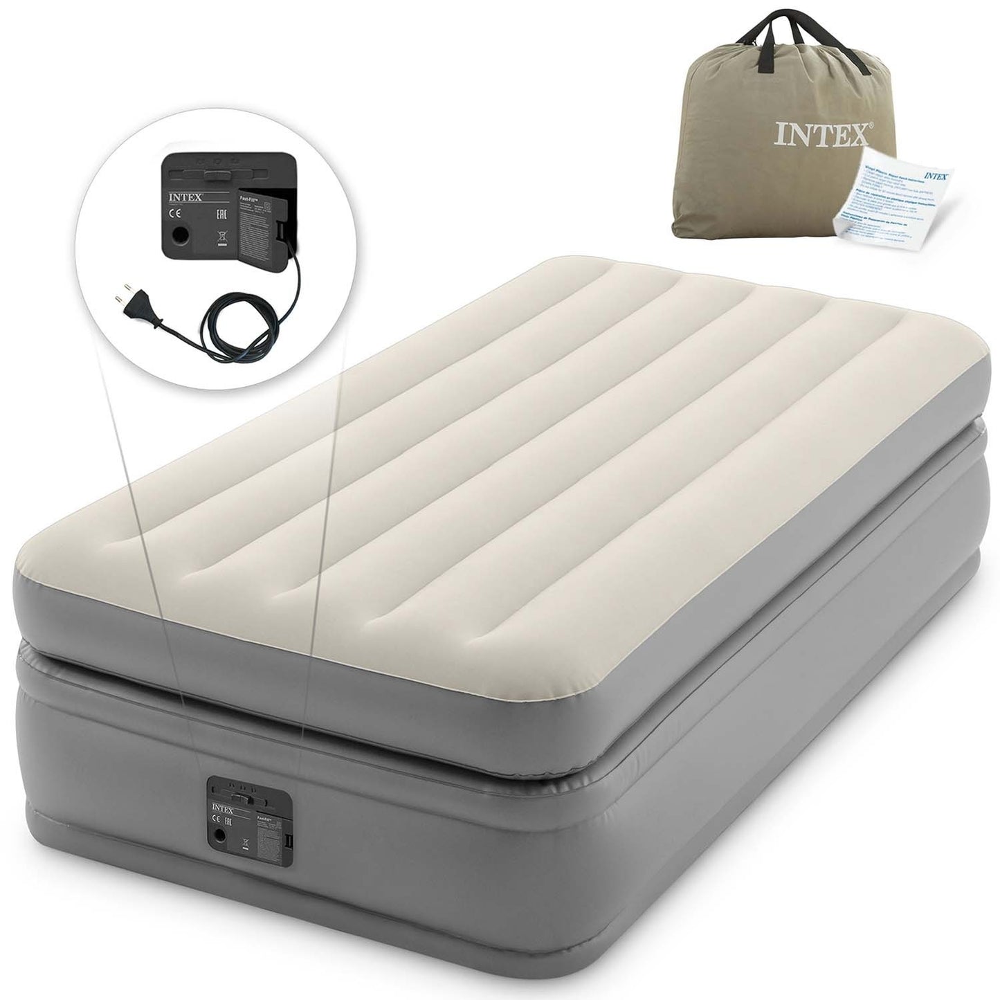 Inflatable mattress 191x99x51 cm with built-in electric pump INTEX 64162