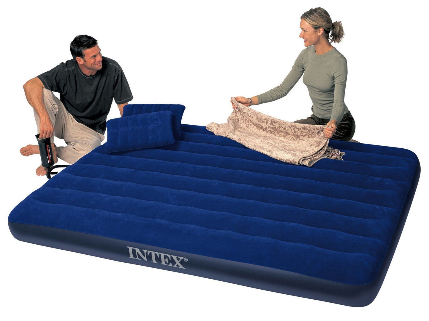 Inflatable mattress 203x152x22 cm with INTEX 68765 piston pump