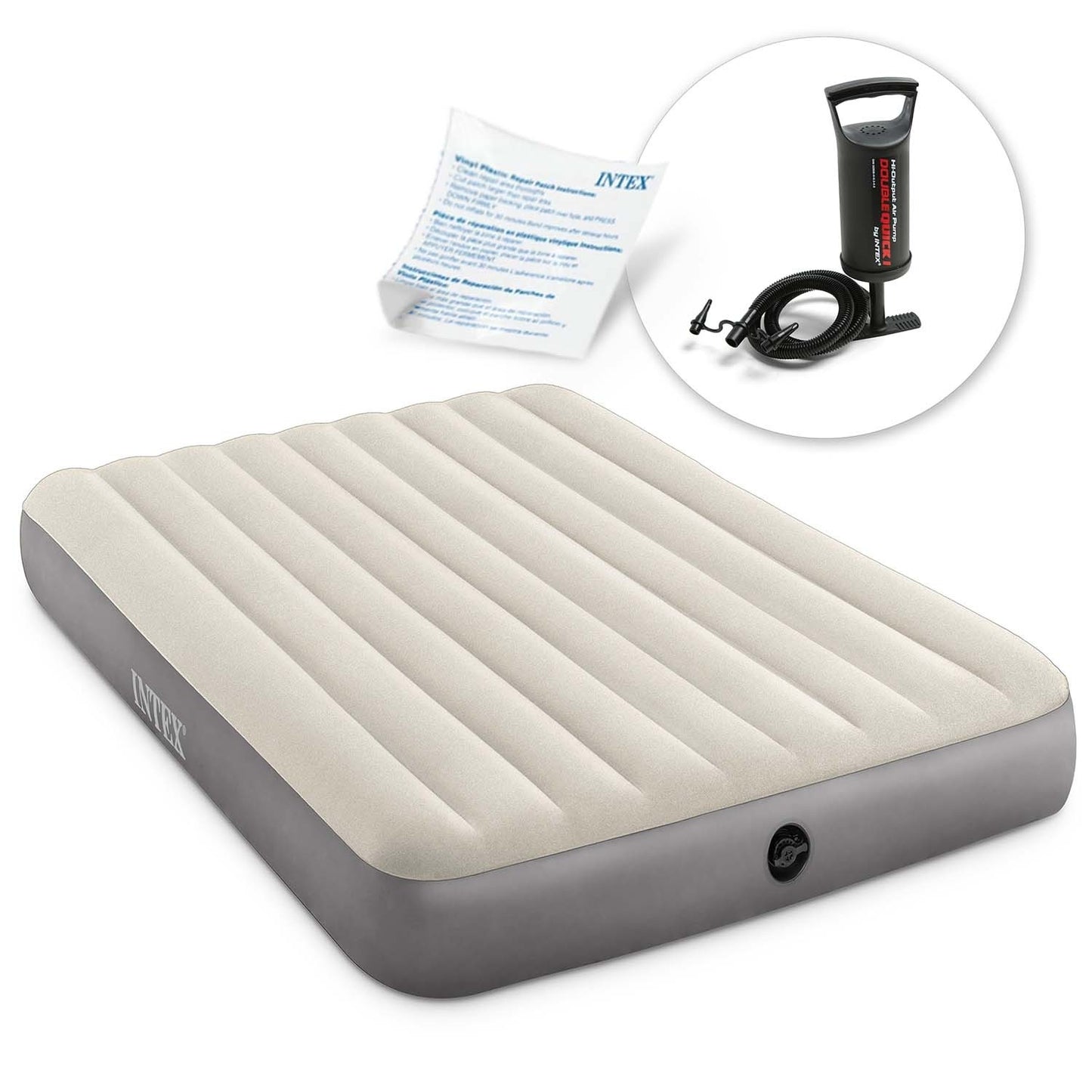 Inflatable mattress 203x152x25 cm with INTEX 64103 piston pump