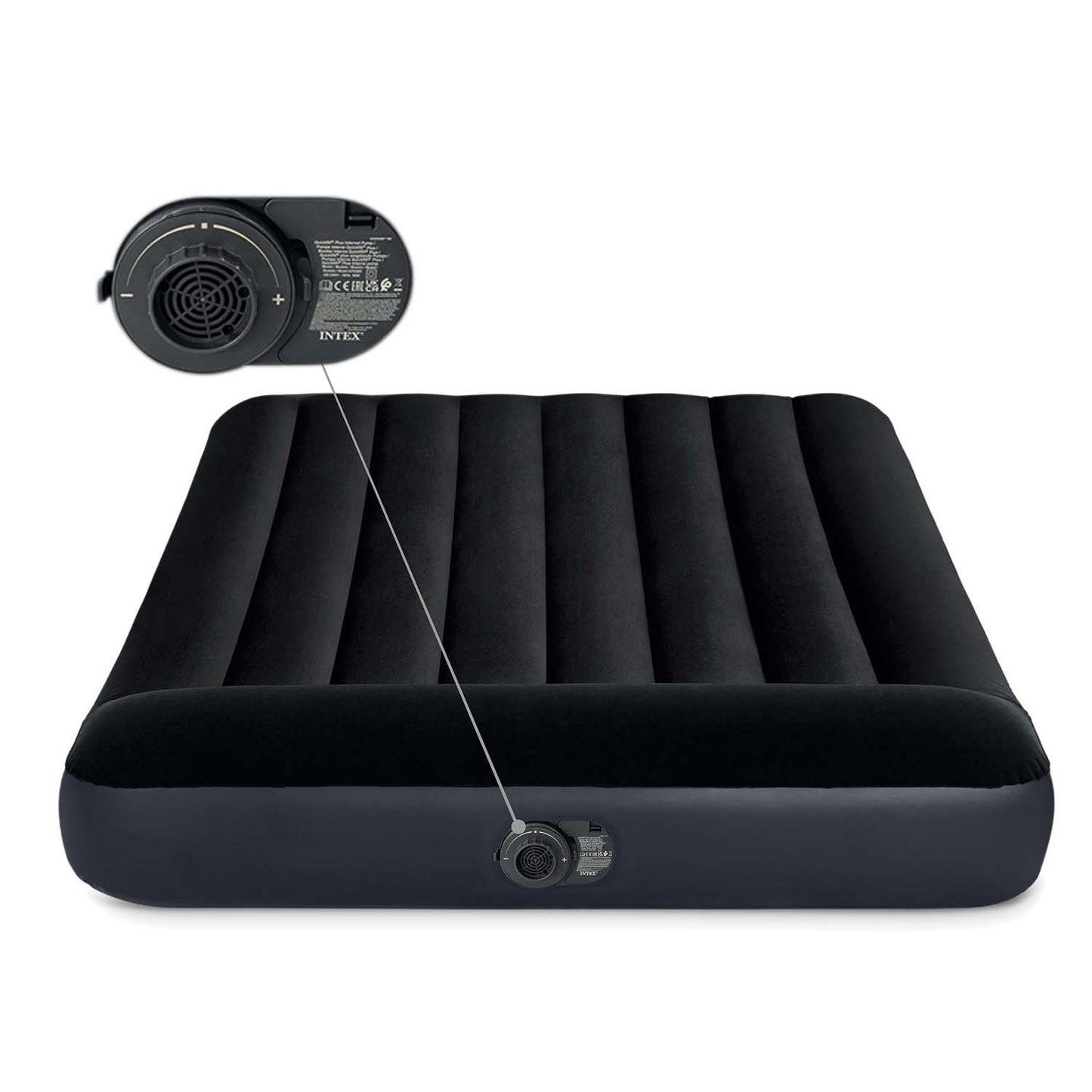 Inflatable mattress 203x152x25 cm with built-in electric pump INTEX 64150