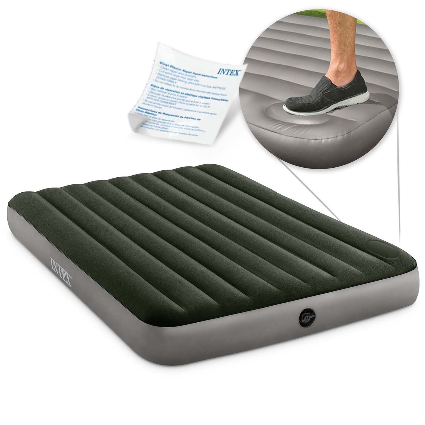 Inflatable mattress 203x152x25 cm with built-in foot pump INTEX 64763