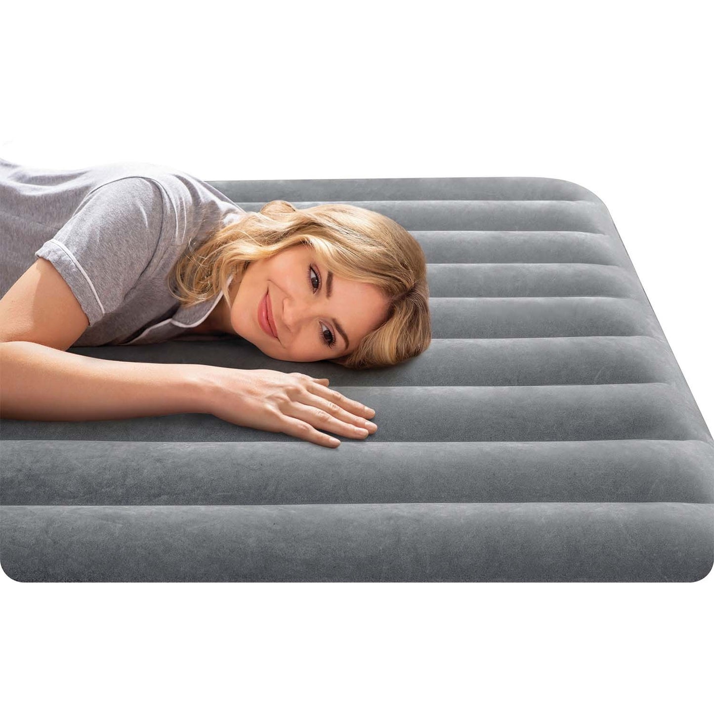Inflatable mattress 203x152x30 cm with built-in electric pump INTEX 64114
