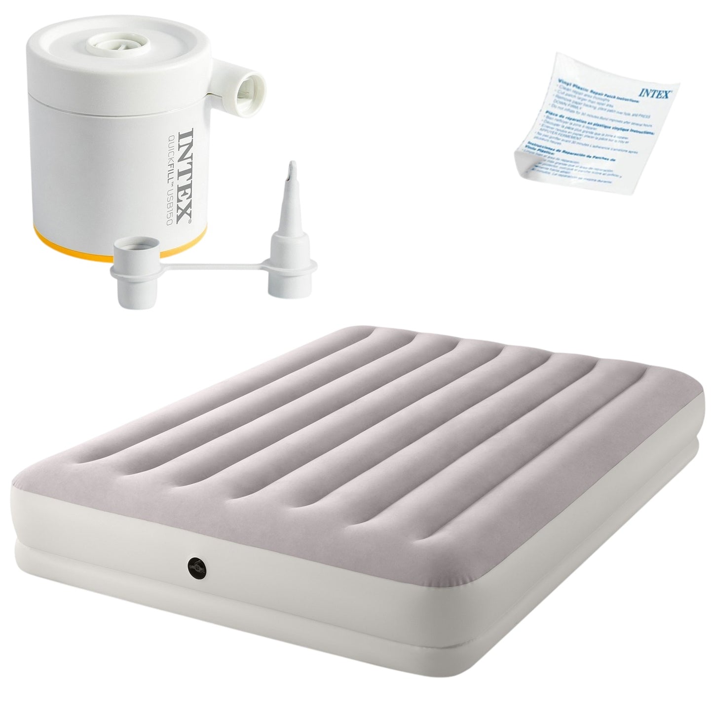 Inflatable mattress 203x152x30 cm with electric pump INTEX 64179