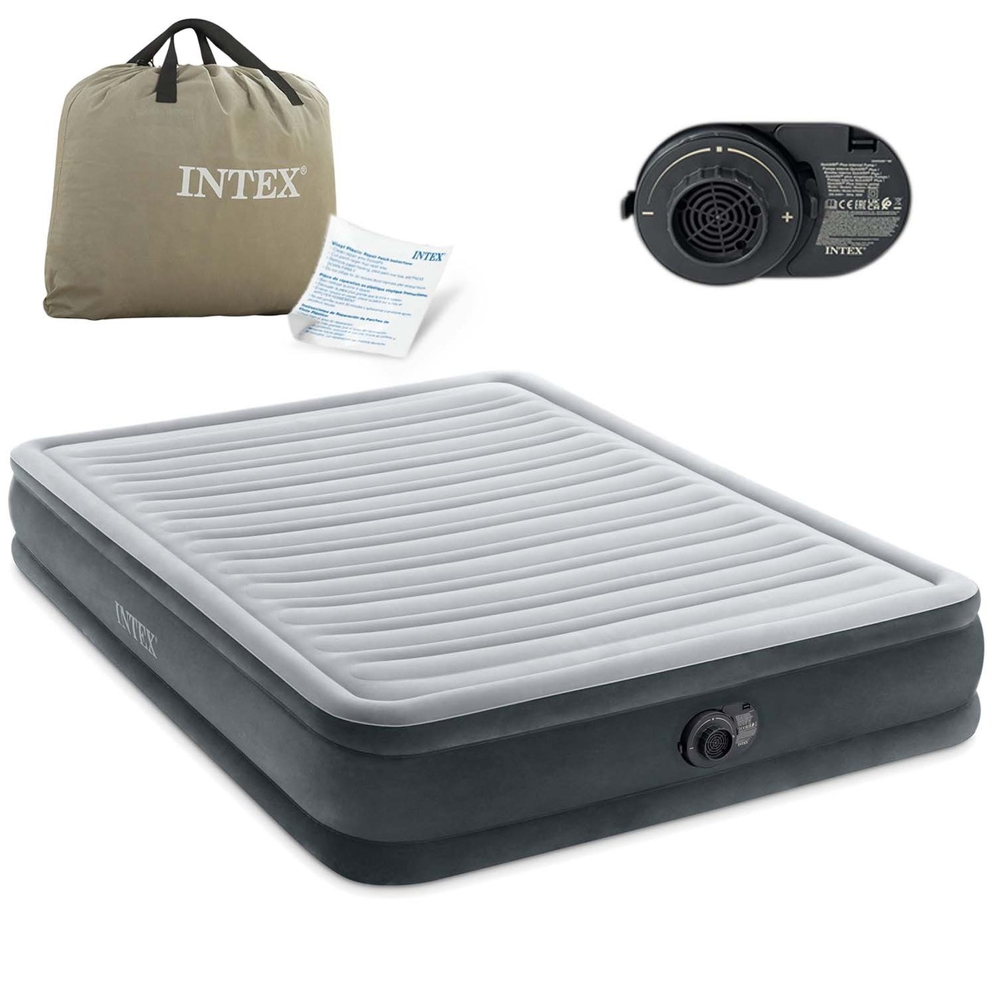 Inflatable mattress 203x152x33 cm with built-in electric pump INTEX 67770ND