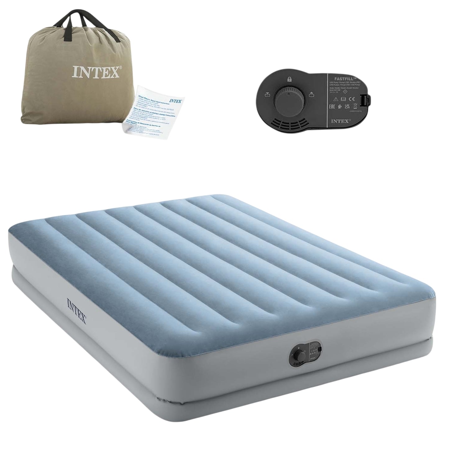 Inflatable mattress 203x152x36 cm with built-in electric pump INTEX 64159