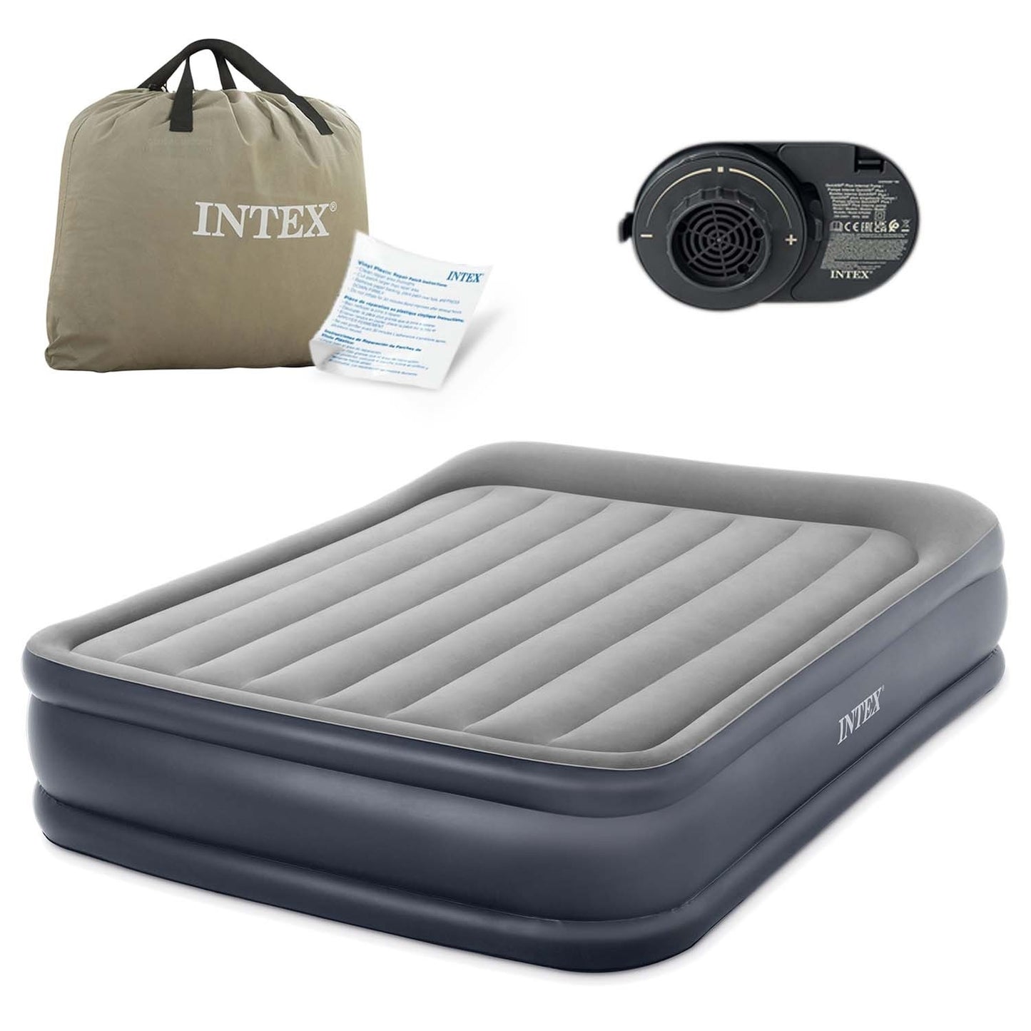 Inflatable mattress 203x152x42 cm with built-in electric pump INTEX 64136ND