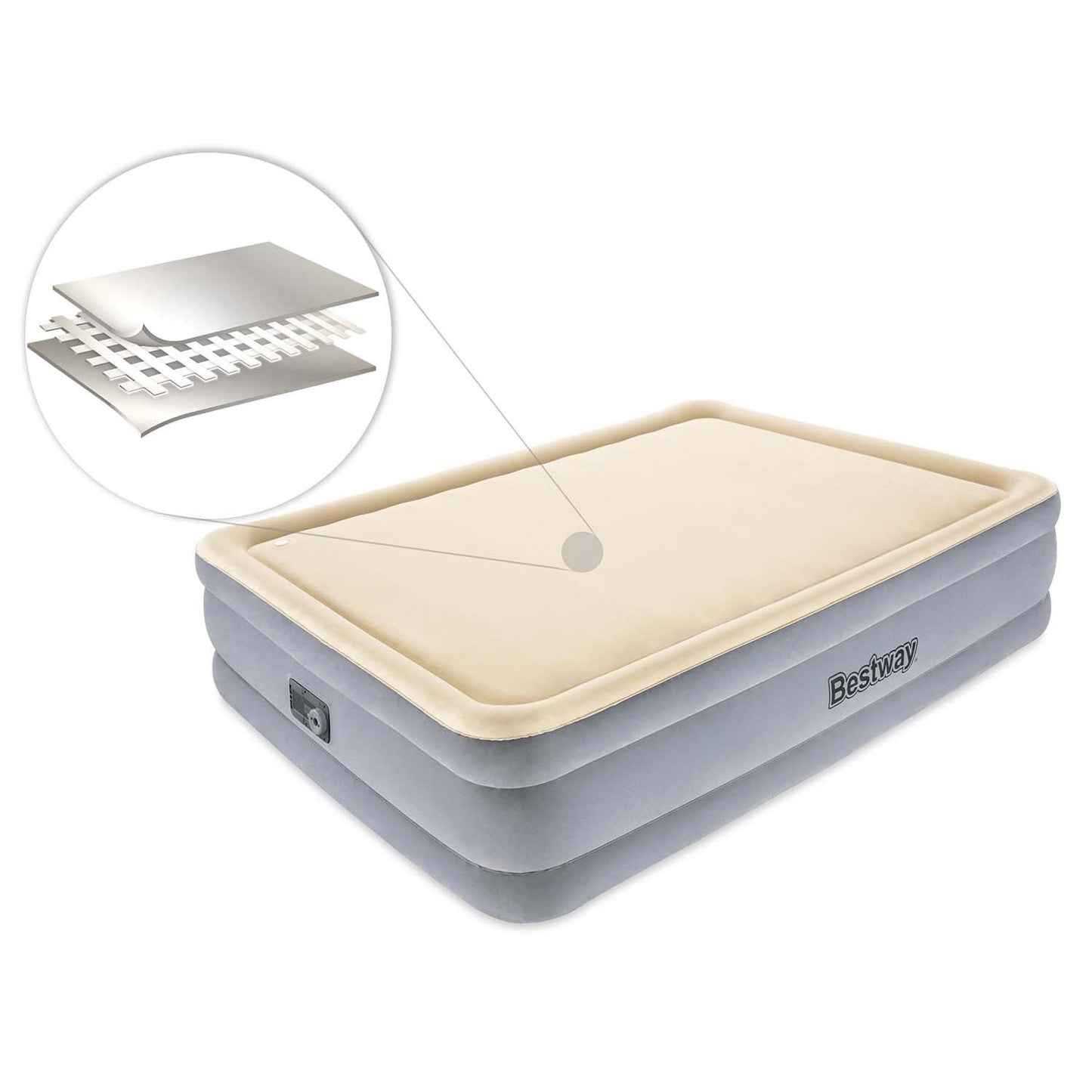 Inflatable mattress 203x152x46 cm with built-in electric pump Bestway 67486