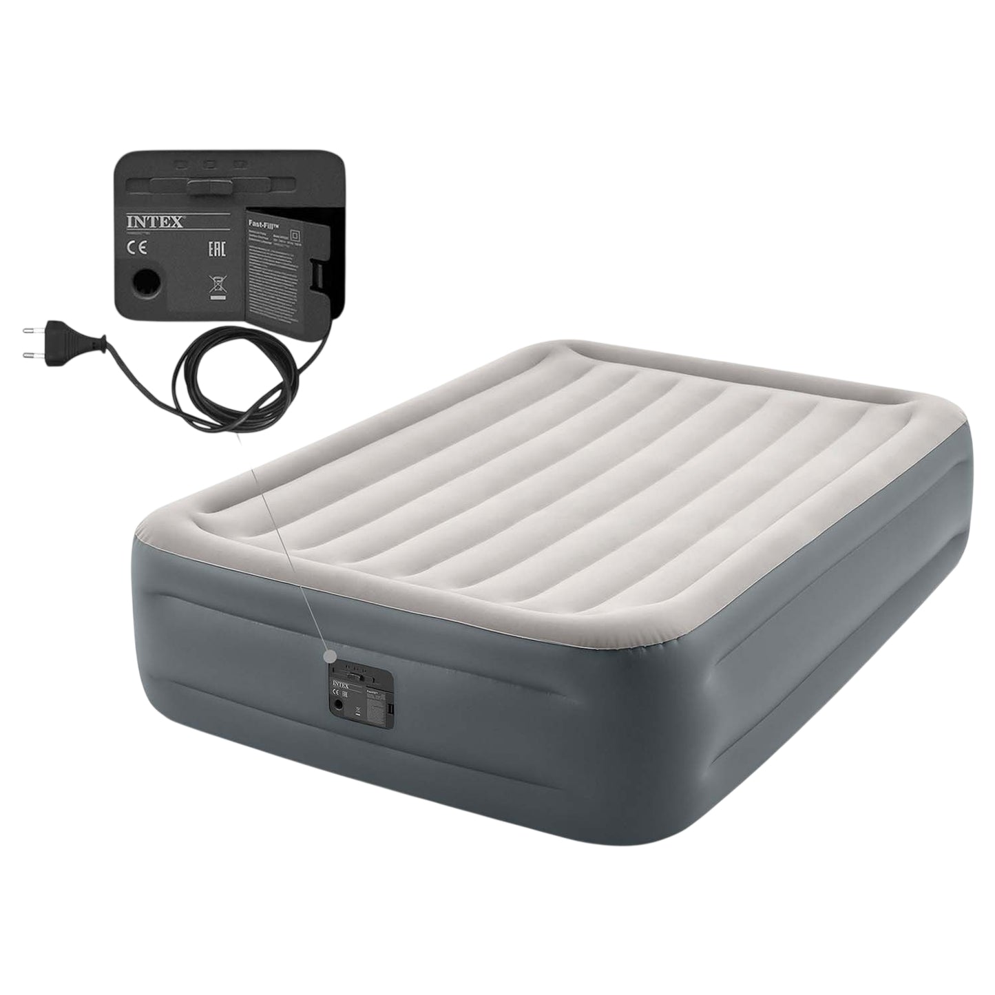 Inflatable mattress 203x152x46 cm with built-in electric pump INTEX 64126