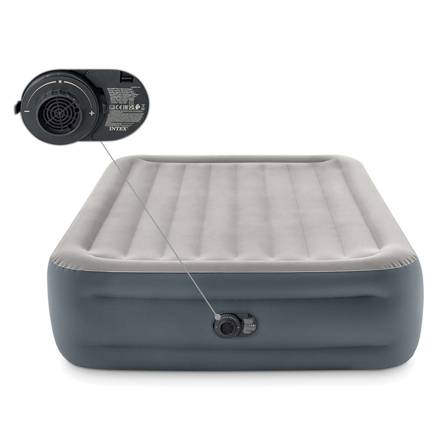 Inflatable mattress 203x152x46 cm with built-in electric pump INTEX 64126ND