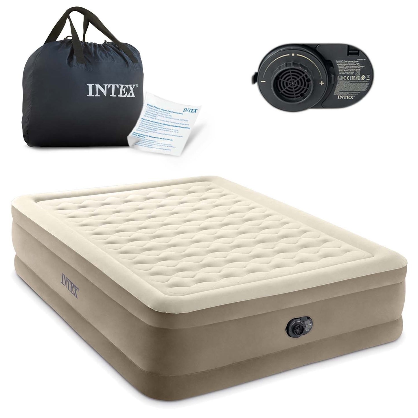 Inflatable mattress 203x152x46 cm with built-in electric pump INTEX 64428ND