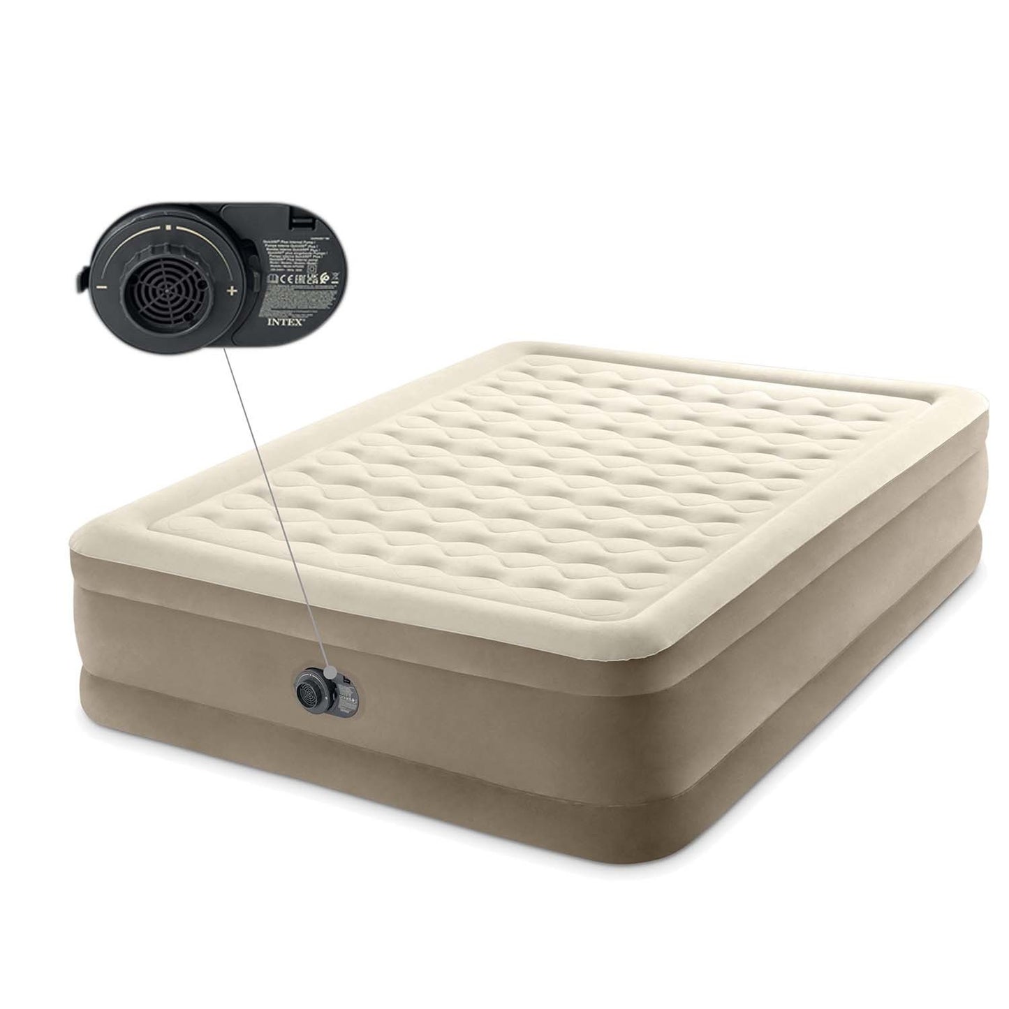 Inflatable mattress 203x152x46 cm with built-in electric pump INTEX 64428ND