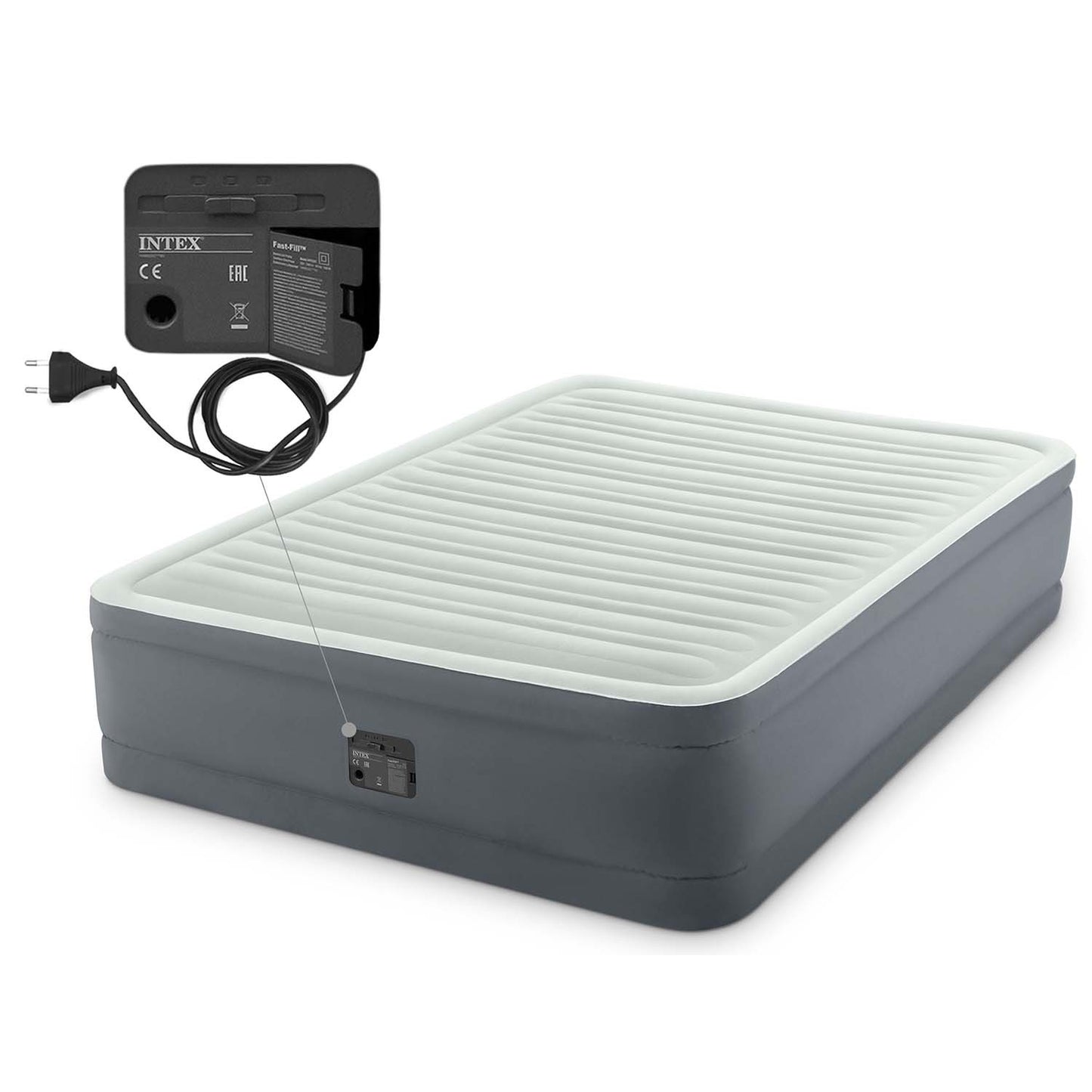 Inflatable mattress 203x152x46 cm with built-in electric pump INTEX 64906