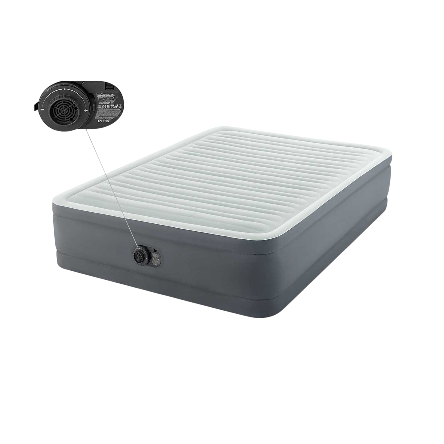 Inflatable mattress 203x152x46 cm with built-in electric pump INTEX 64906ND