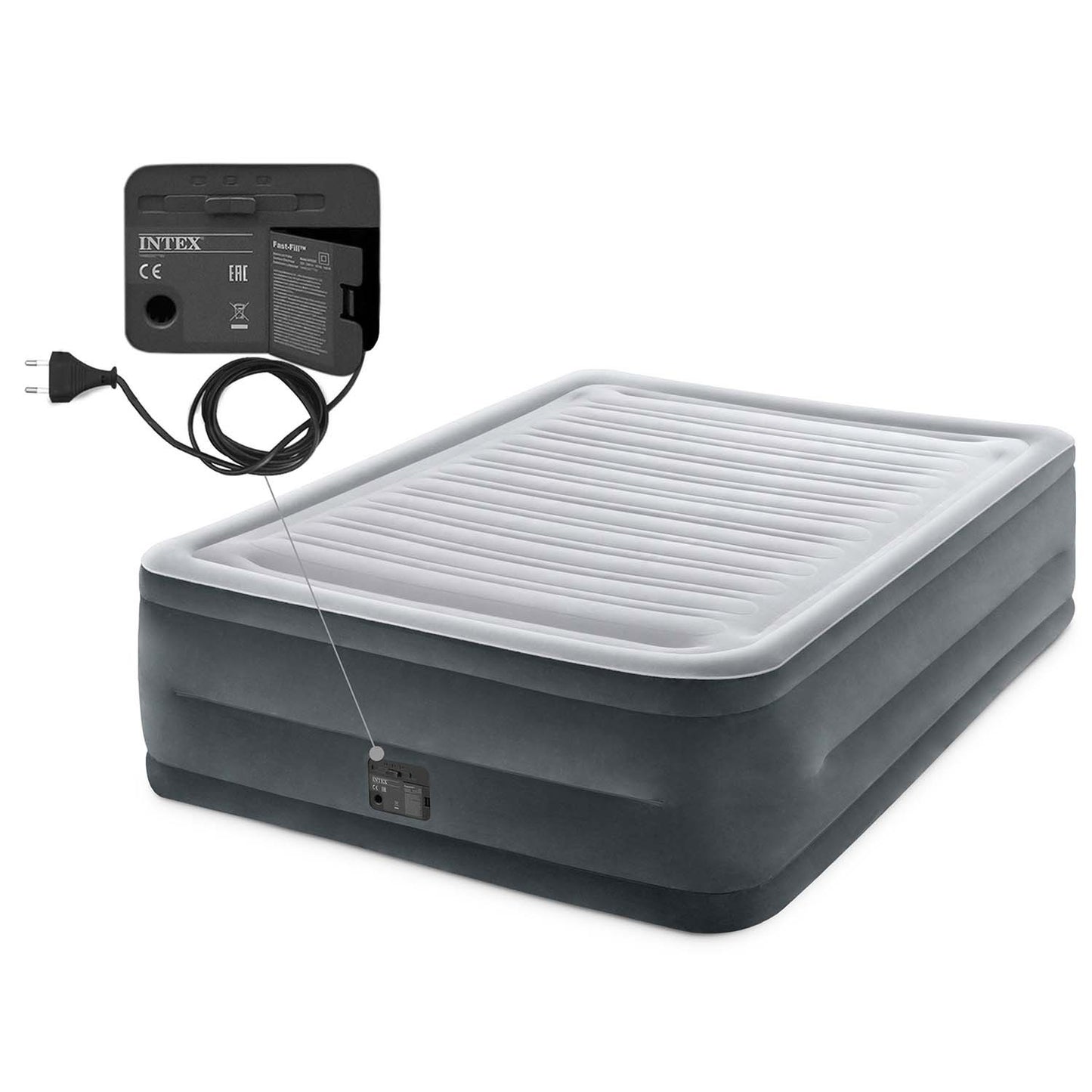 Inflatable mattress 203x152x56cm with built-in electric pump INTEX 64418