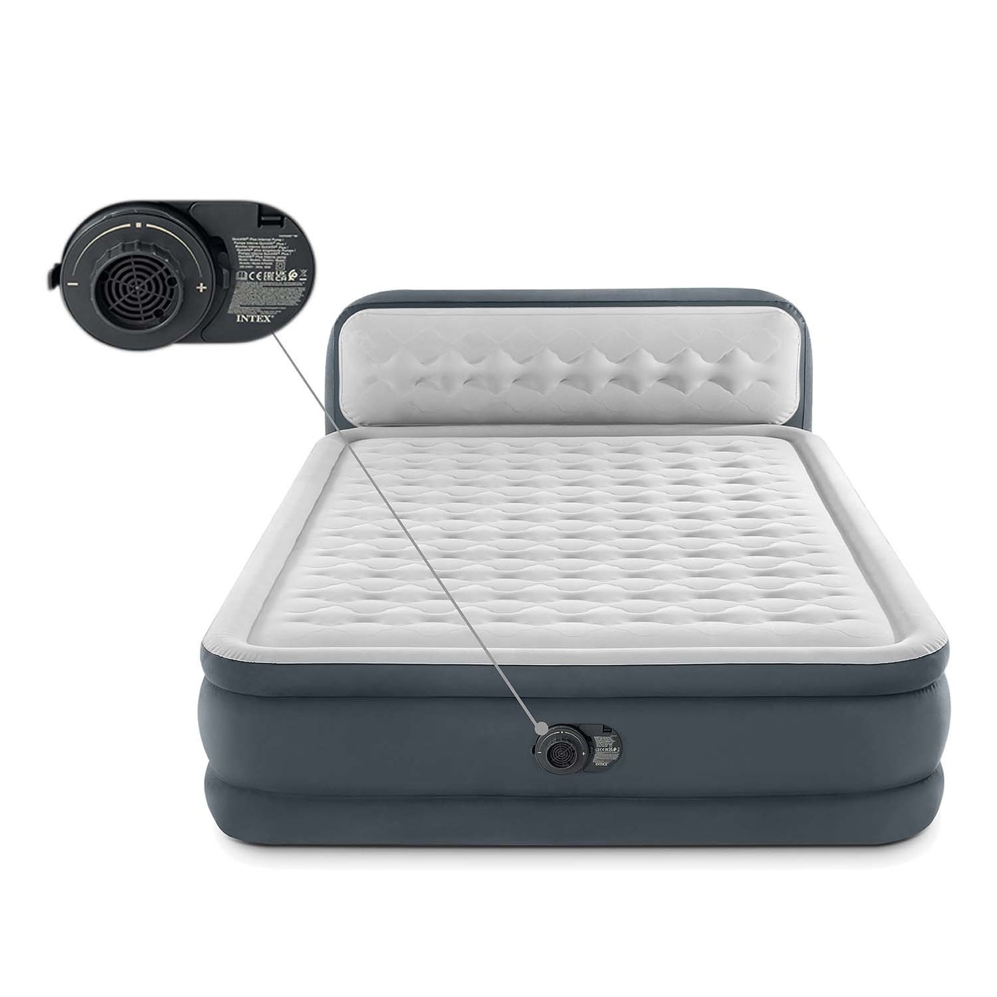 Inflatable mattress 236x152x46 cm with built-in electric pump INTEX 64448