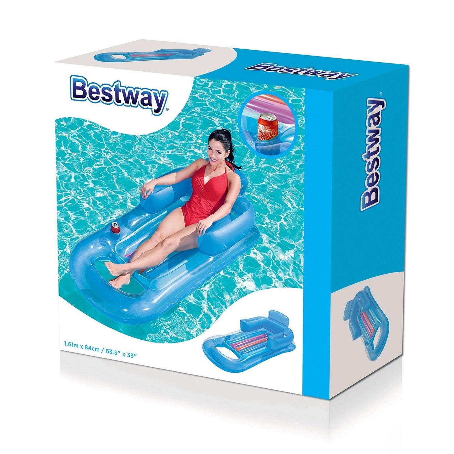 Inflatable mattress, armchair, deckchair 161 x 84 cm Bestway 43028 blue