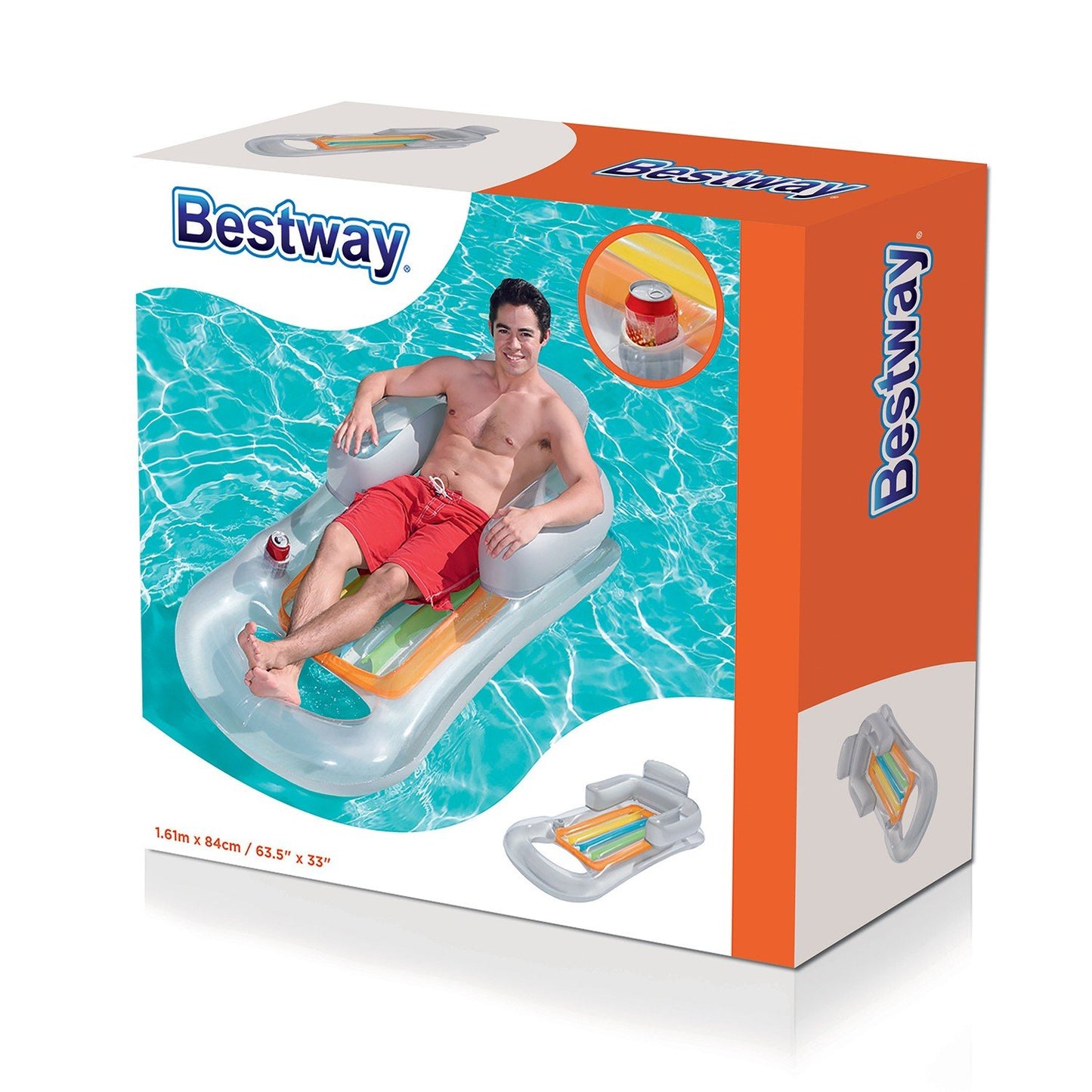 Inflatable mattress, armchair, deckchair 161 x 84 cm Bestway 43028 silver
