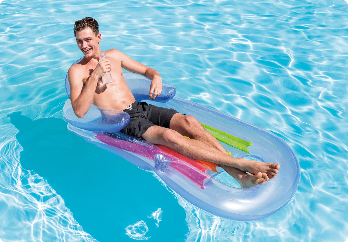 Inflatable mattress for swimming Intex 58802 blue