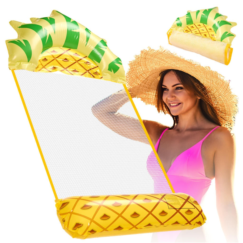 Inflatable mattress swimming chair pineapple