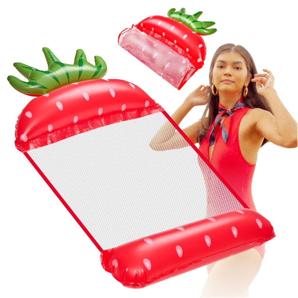 Inflatable mattress swimming chair strawberry