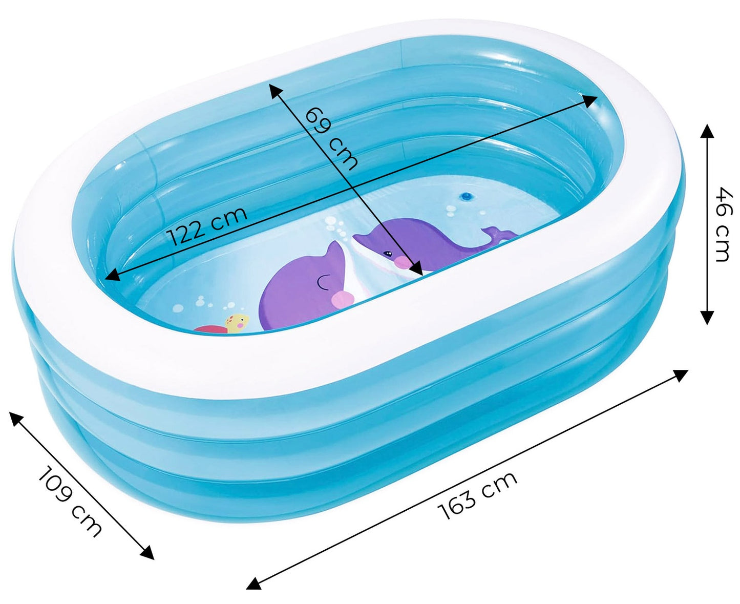 Inflatable oval paddling pool for children 163x109x46 cm INTEX 57482