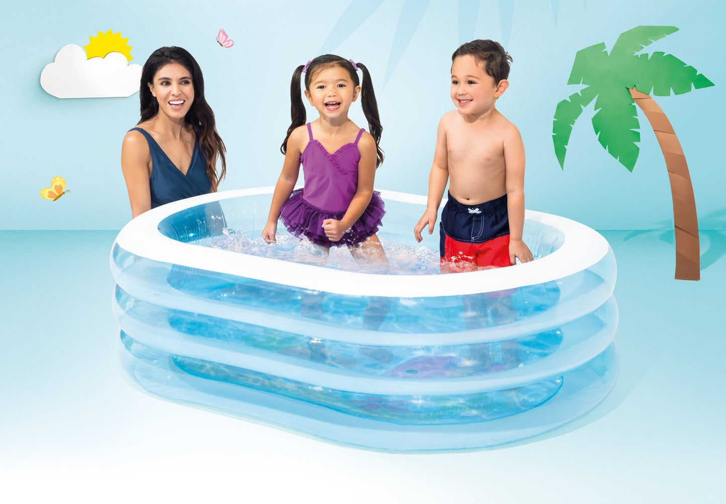 Inflatable oval paddling pool for children 163x109x46 cm INTEX 57482