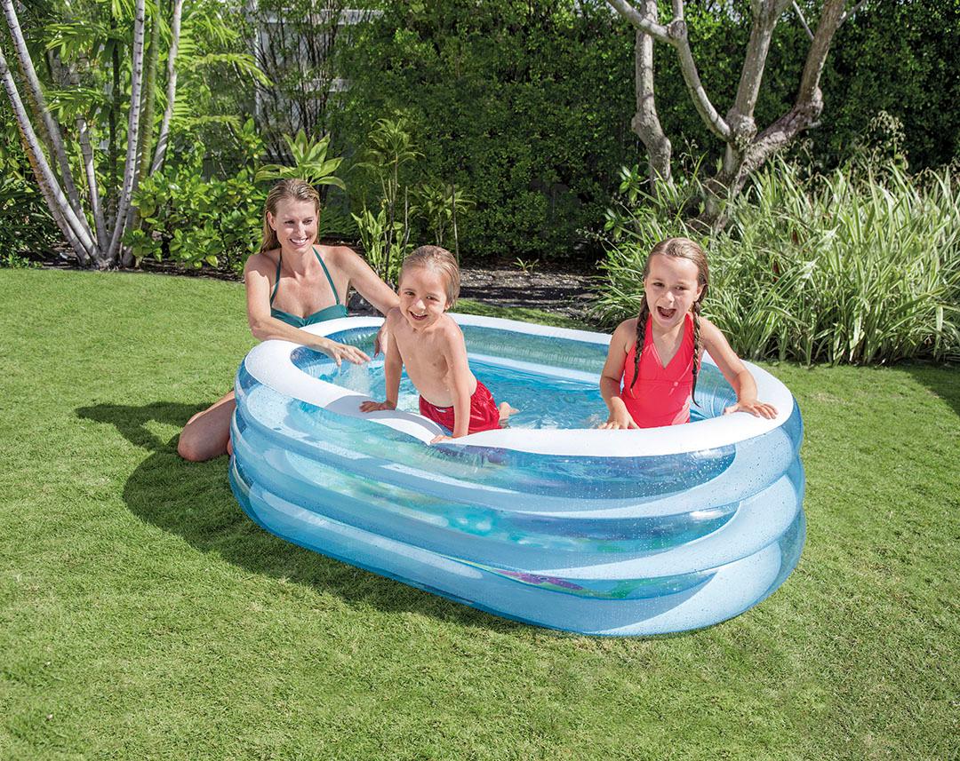 Inflatable oval paddling pool for children 163x109x46 cm INTEX 57482