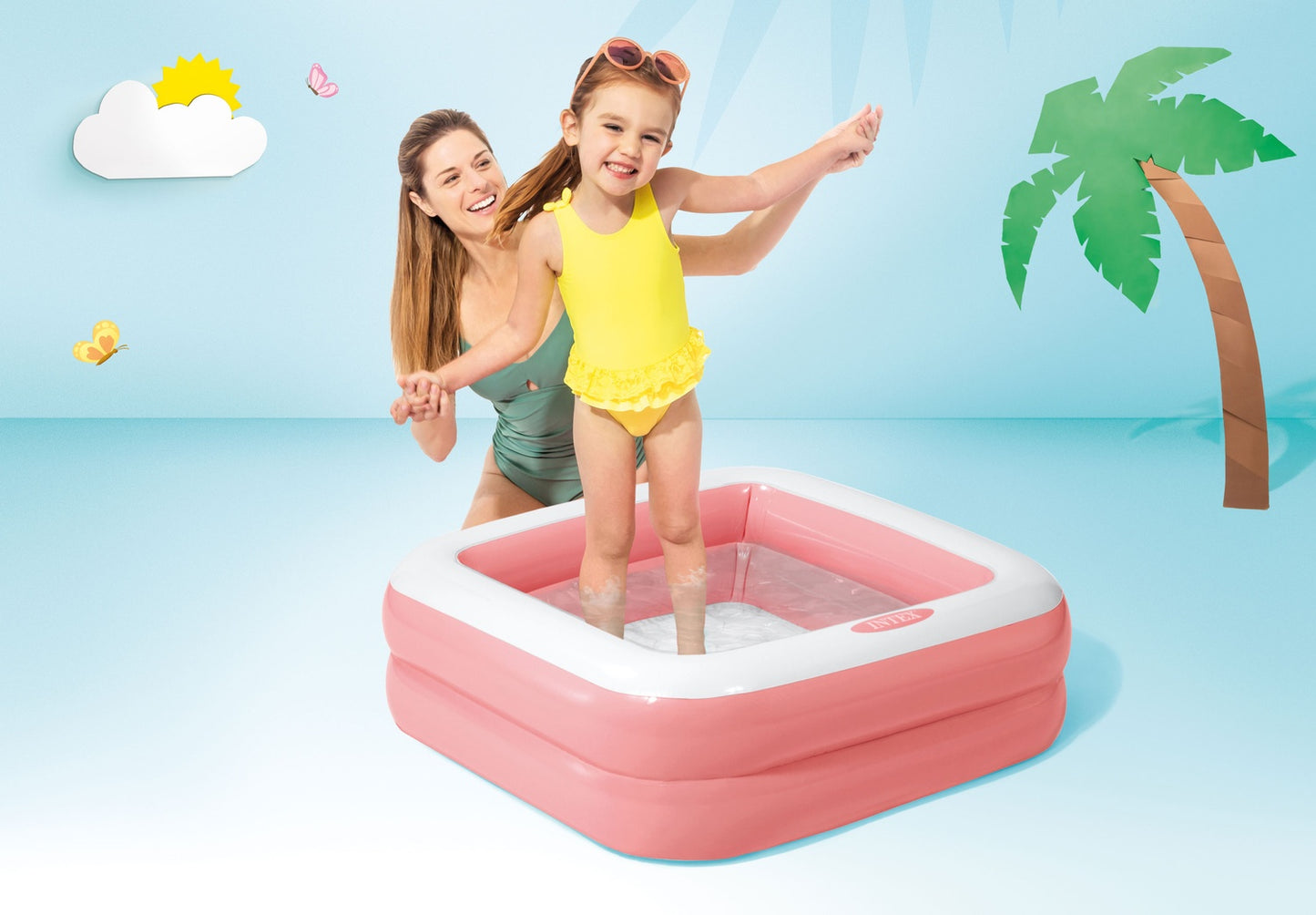 Inflatable paddling pool for children 57100 Light Pink - INTEX