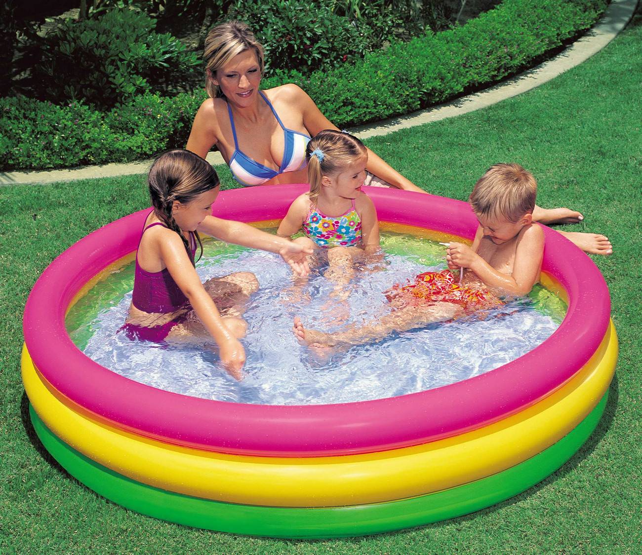 Inflatable paddling pool for children rainbow INTEX 57422