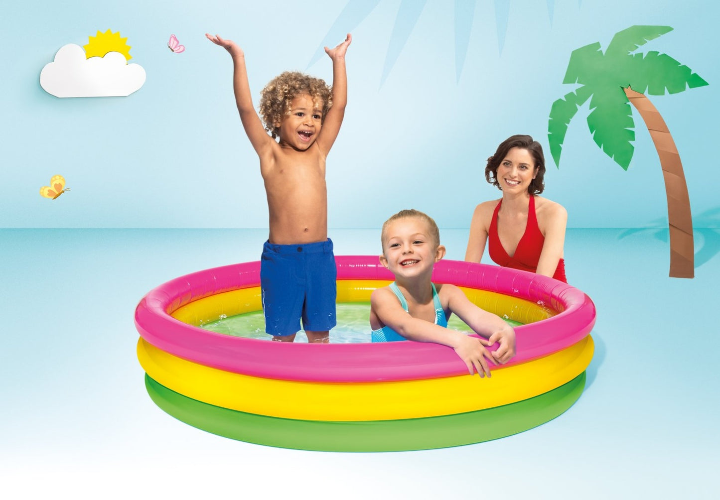Inflatable paddling pool for children rainbow INTEX 57422