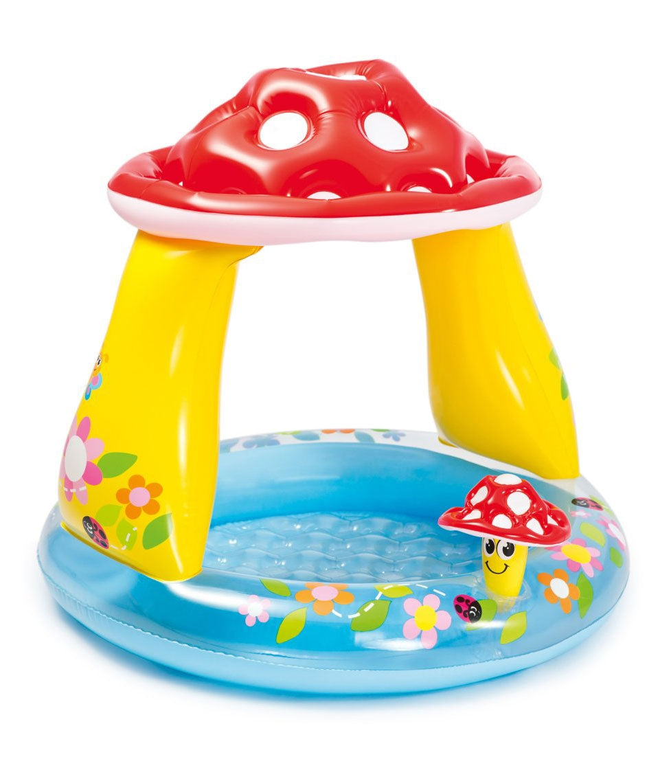 Inflatable paddling pool for children, toadstool roof, Intex 57114